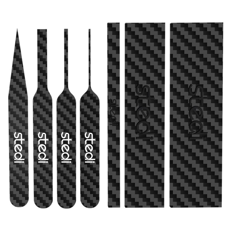 Stedi Carbon Fiber Sanding Sticks, Hobby Model Tools, 7-Piece Set (3"×0.6",3"×0.4",3"×0.2" and 4 Detail Sanding Boards) Professional Sanding Sticks for Sticky Sandpaper - Image 1